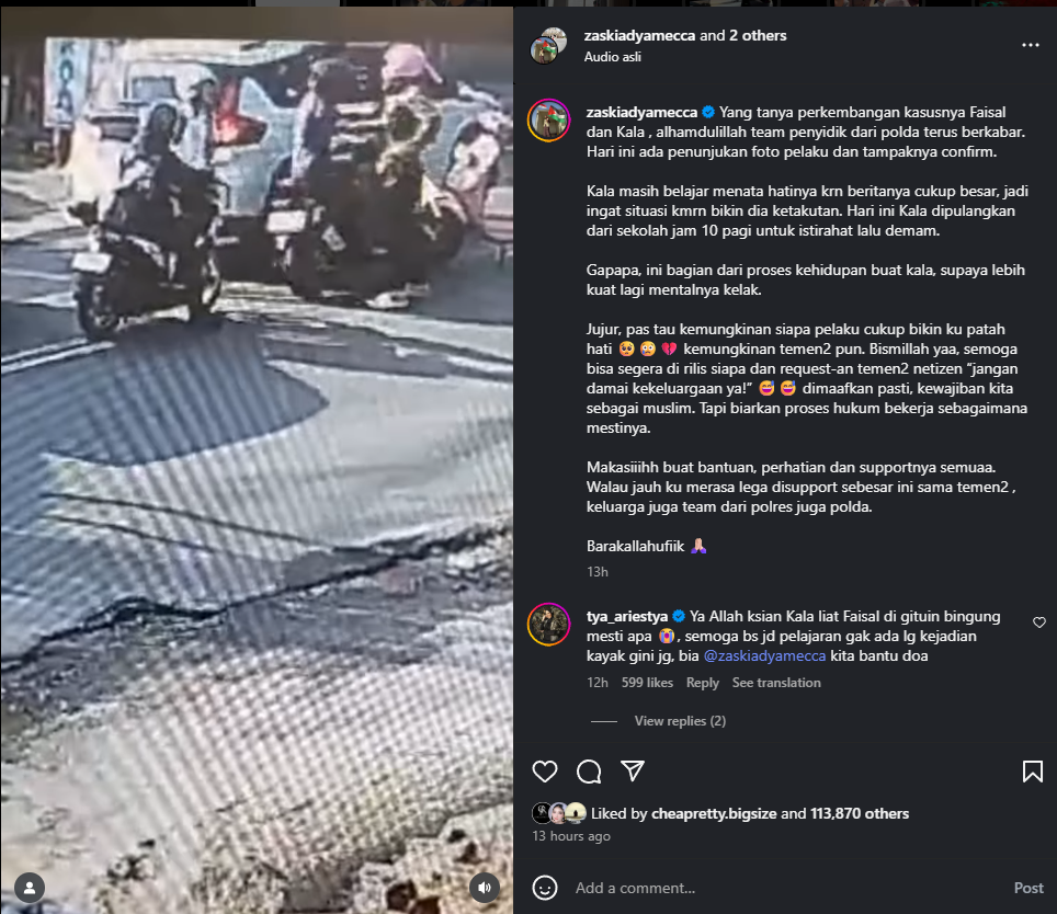 Zaskia Adya Mecca bongkar rekaman CCTV